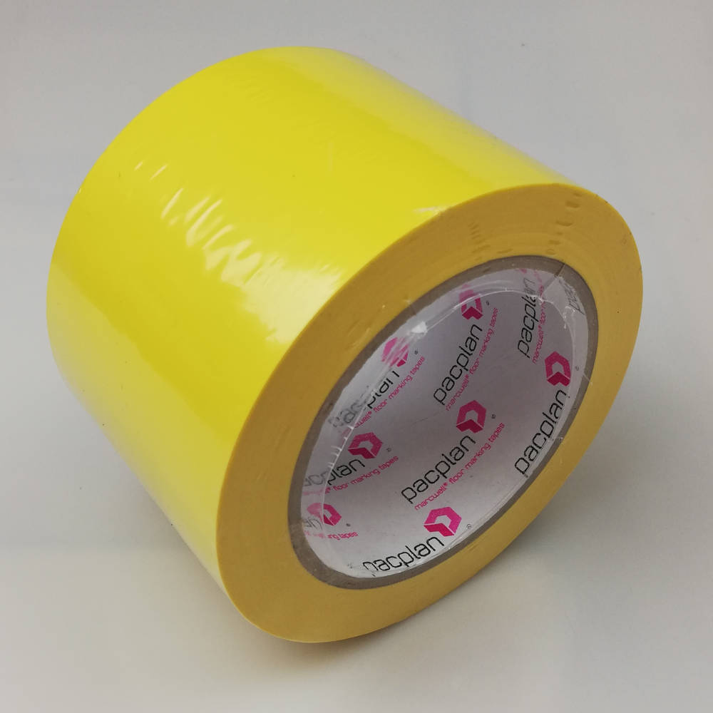 75mm x 33 Metres PVC Floor Marking Tape - Yellow side on