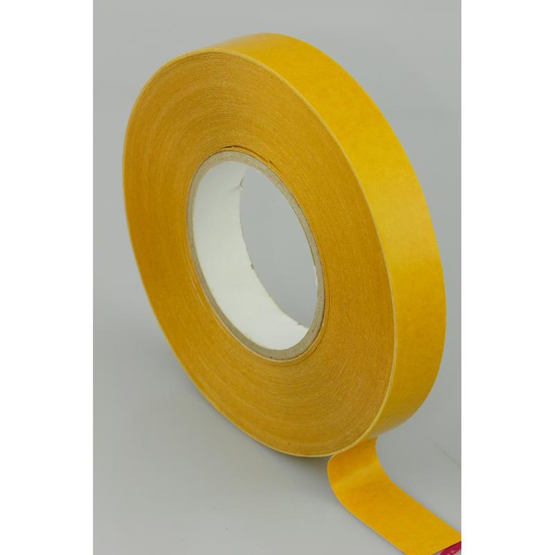25mm x 50 Metres Double Sided PVC Tape with Solvent Acrylic Adhesive - front