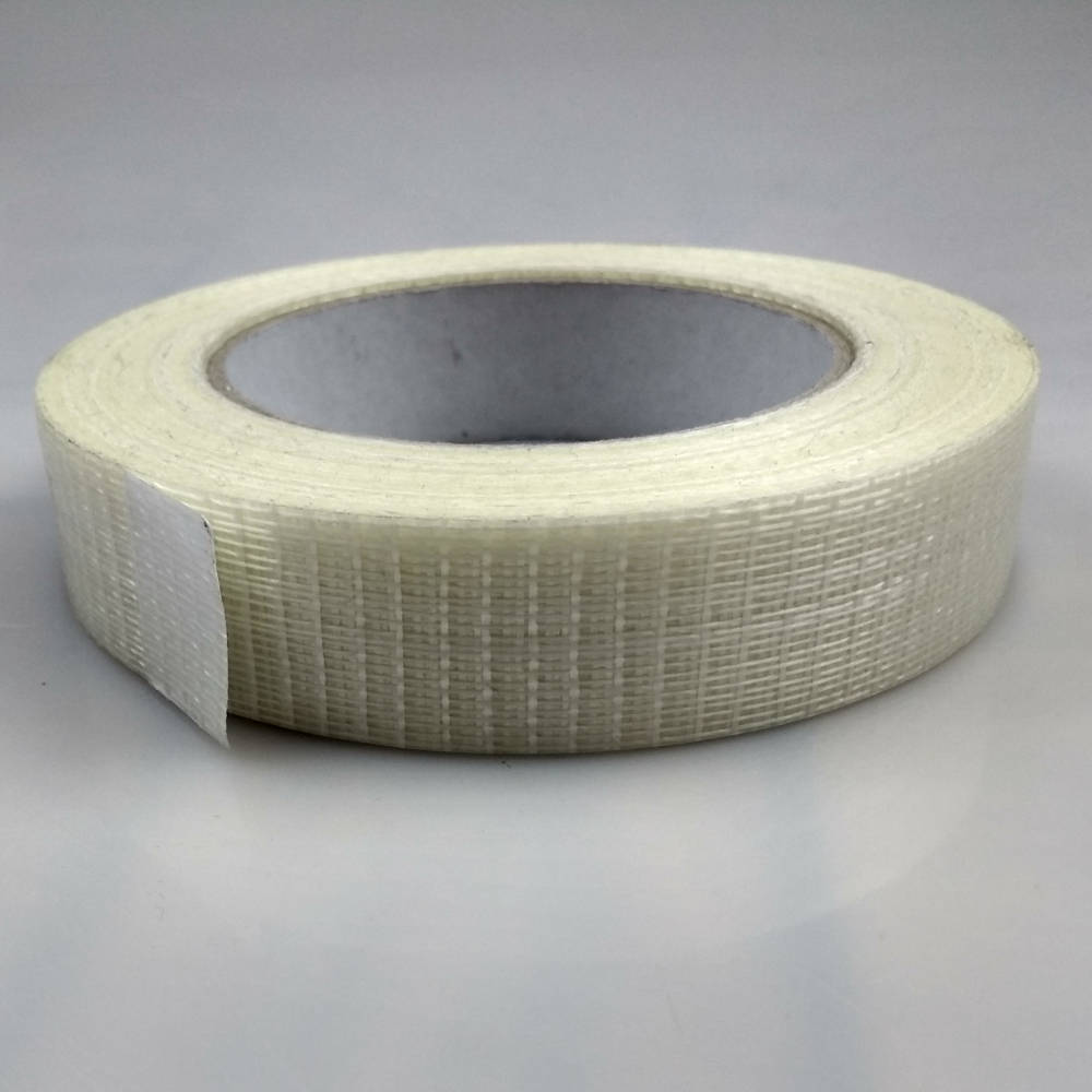 Roll of Glass Filament Crossweave Strapping Tape on its side