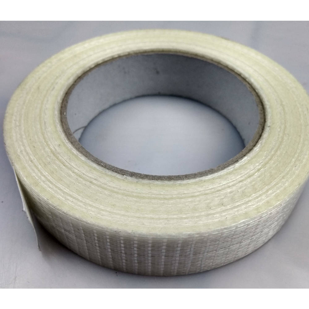 Roll of Glass Filament Crossweave Strapping Tape on its back
