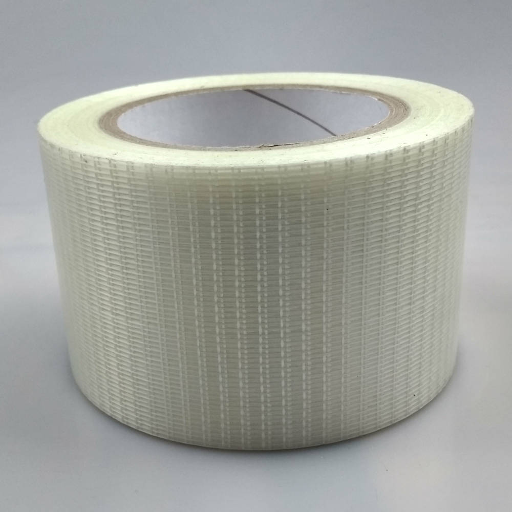 Roll of 75mm Glass Filament Crossweave Strapping Tape up right