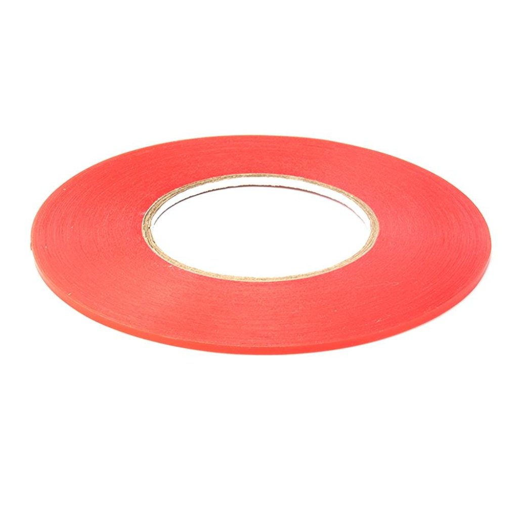 3mm x 50Mtr Transparent Double Sided Polyester Tape with Red MOPP Filmic Liner