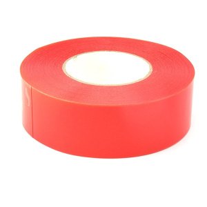 50mm x 50Mtr Transparent Double Sided Polyester Tape - with Red MOPP FilmicLiner