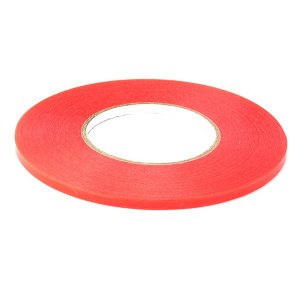 6mm x 50Mtr Transparent Double Sided Polyester Tape - with Red MOPP Filmic Liner