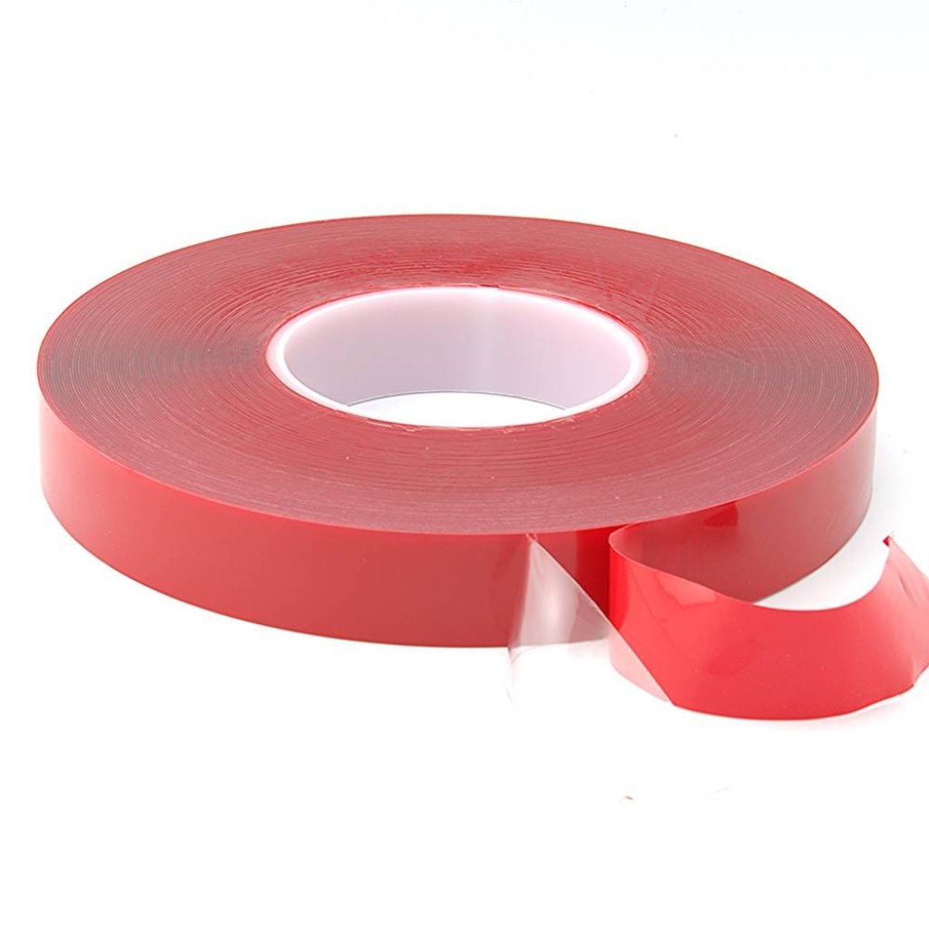 24mm x 0.5mm x 33 Metres Foamed Clear Structural Acrylic Gel Tape With Red Liner