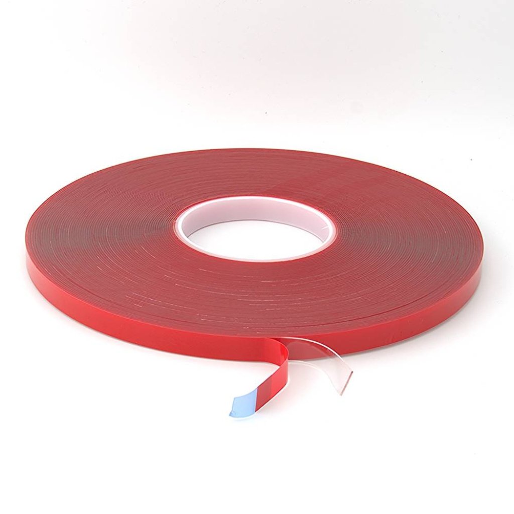12mm x 1mm x 33 Metres Foamed Clear Structural Acrylic Gel Tape With Red Liner