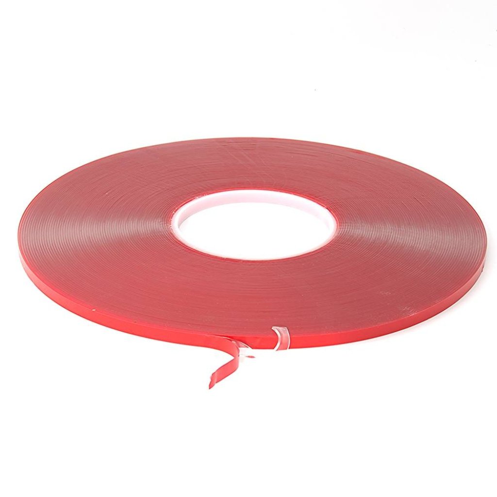 6mm x 1mm x 33 Metres Foamed Clear Structural Acrylic Gel Tape With Red Liner
