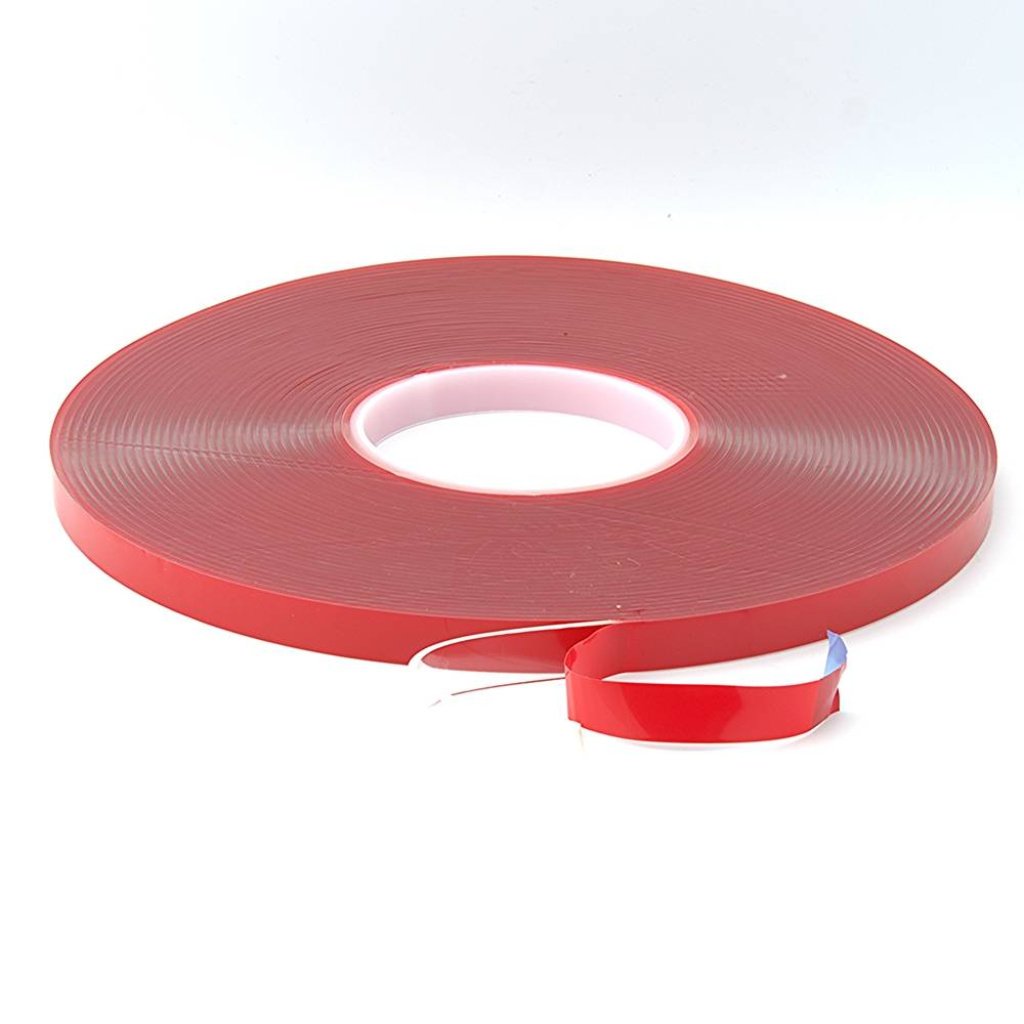 12mm x 2mm x 16.5 Metres Foamed Clear Structural Acrylic Gel Tape With Red Liner