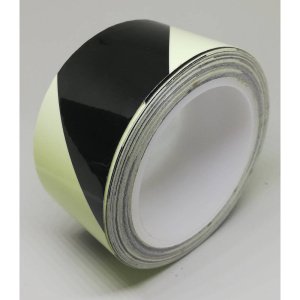 50mm x 10 Metre Photoluminescent Glow in the Dark - Hazard Stripe