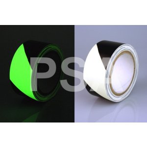50mm x 10 Metre Photoluminescent Glow in the Dark - Hazard Stripe
