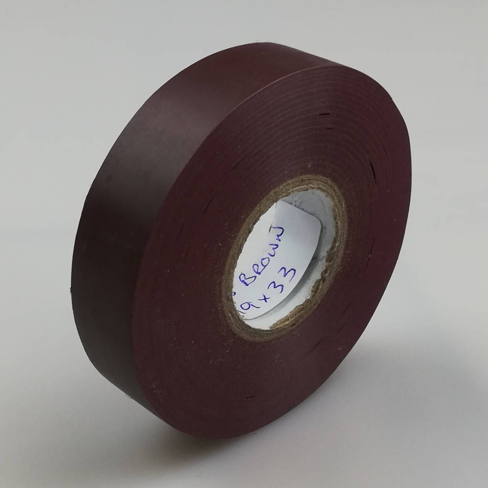 dav 19mm x 33 metres pvc electrical tape brown 1