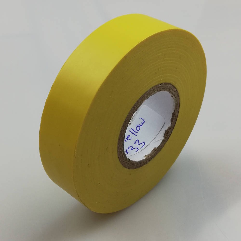 dav 19mm x 33 metres pvc electrical tape yellow 1
