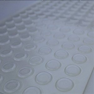 1 Sheet of 120, 19mm x 1.9mm Cylindrical Stick on Feet 3 EZ103 clear 1