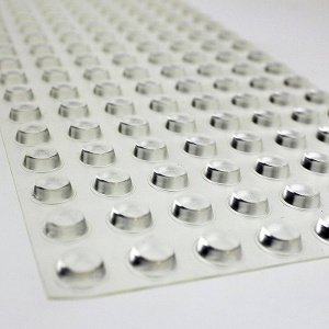 1 Sheet of 136, 14mm x 4.5mm Clear Cylindrical Stick on Feet 3 EZ106 clear 1