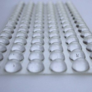 1 Sheet of 90, 19mm x 9.5mm Hemispherical Stick on Feet 3 EZ209 clear 1