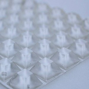1 Sheet of 90, 20.5mm x 7.5mm Square Stick-on-Feet 3 EZ304 clear 1