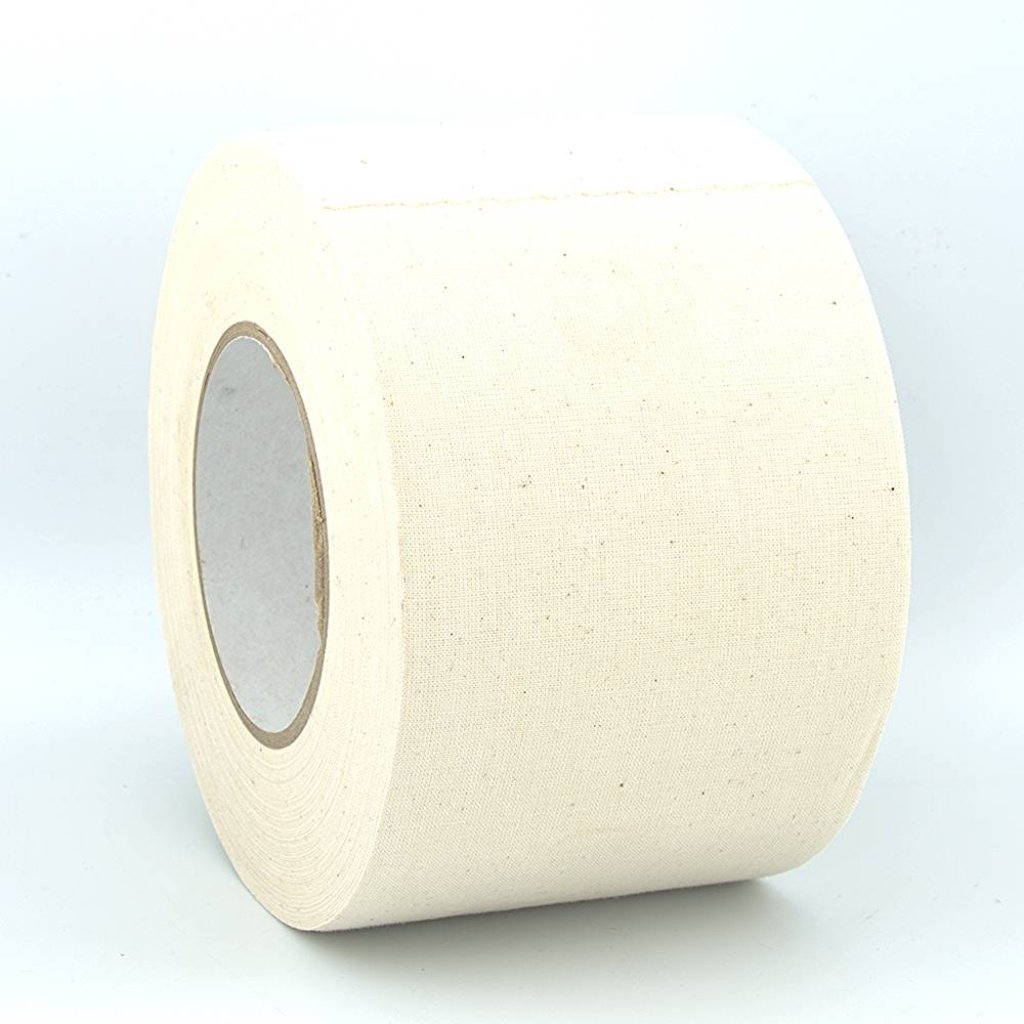 100mm x 50 Metre White Unbleached Cloth Canvas Tape
