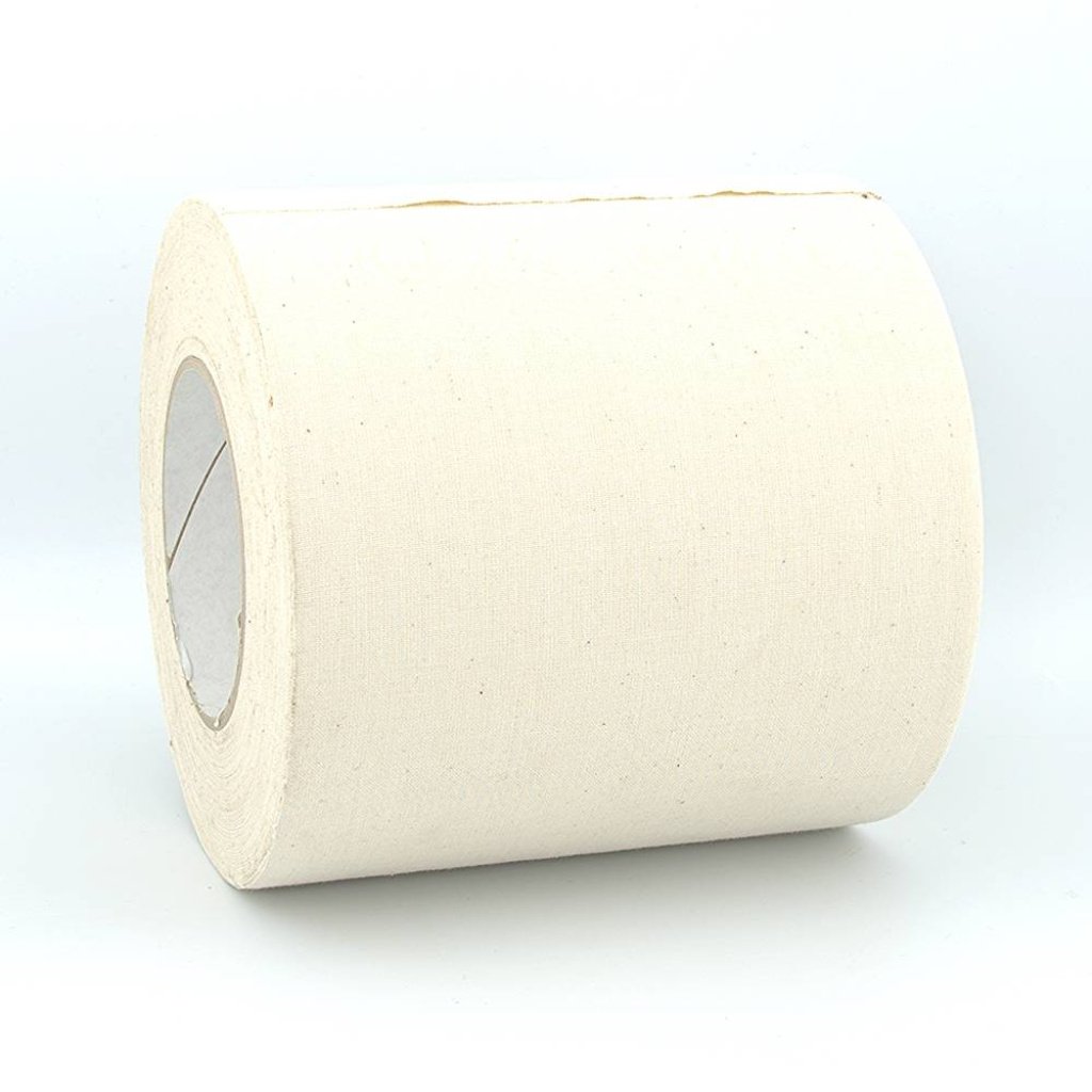 150mm x 50 Metre White Unbleached Cloth Canvas Tape