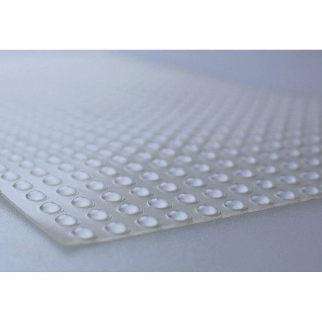 1 Sheet of 720, 6.4mm x 1.5mm Clear Hemispherical Stick on Feet