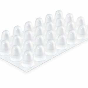 1 Sheet of 128, 16.6mm x 16.6mm Clear Hemispherical Stick on Feet