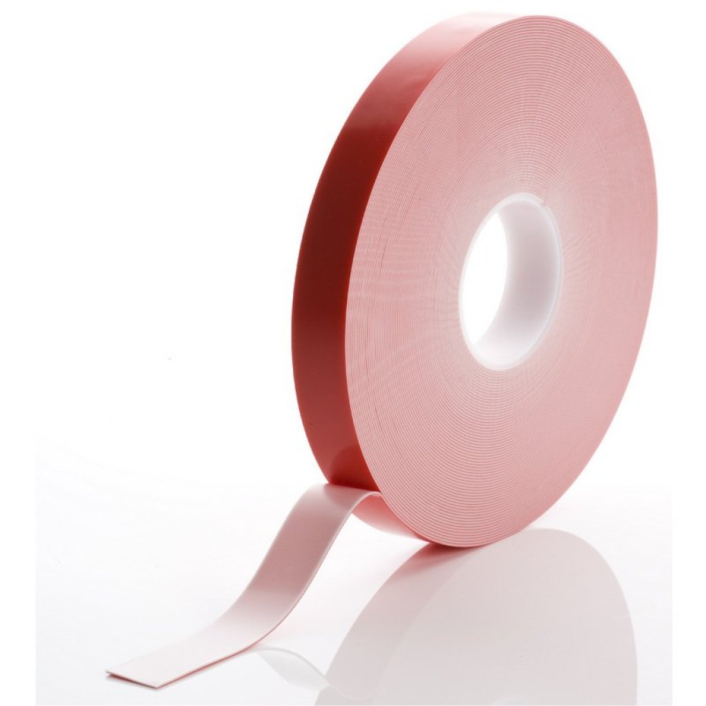 25mm x 1.1mm x 33 Metres White Structural Acrylic Gel Tape With Red Liner