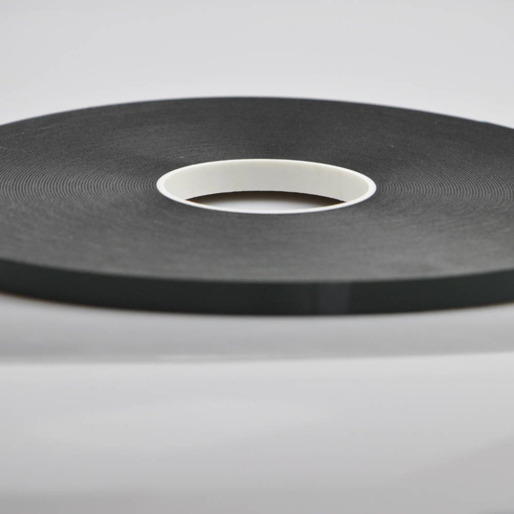 6mm x 1mm x 50 Metre Black Double Sided Polyethylene Foam Tape