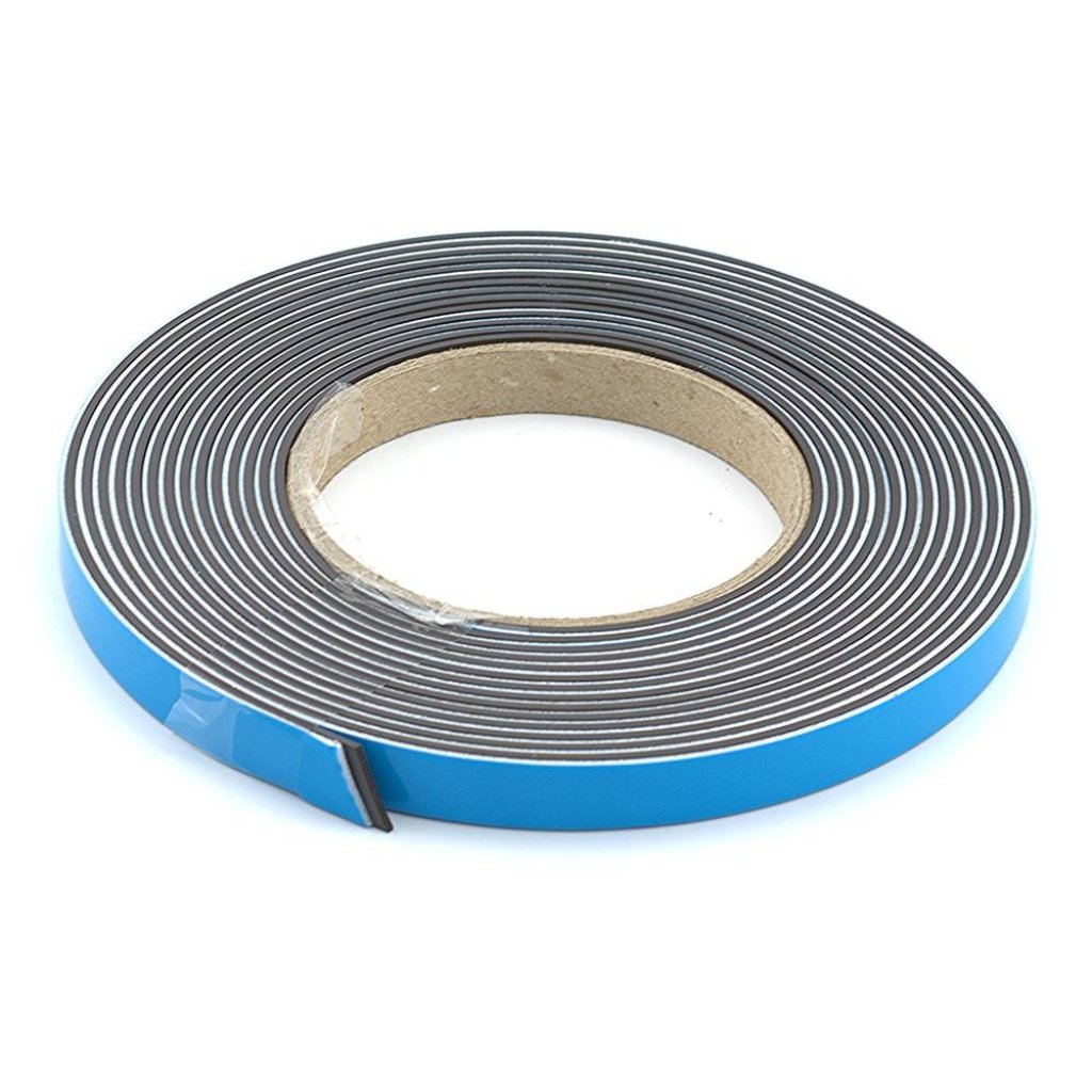 12.7mm x 5 Metre Magnetic Tape with White Foamed Adhesive Backing