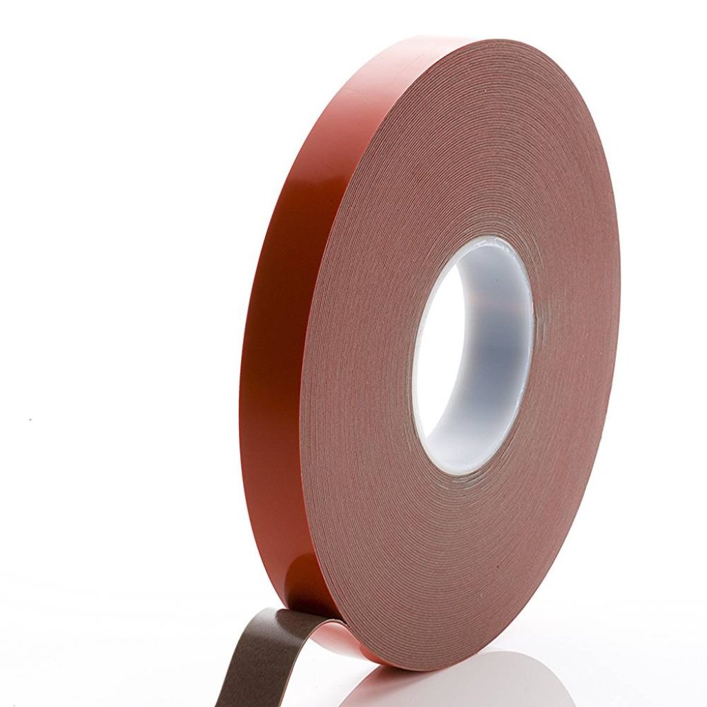 25mm x 1.1mm x 33 Metres Grey Structural Acrylic Gel Tape With Red Liner