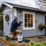 weatherproof shed before winter compressed